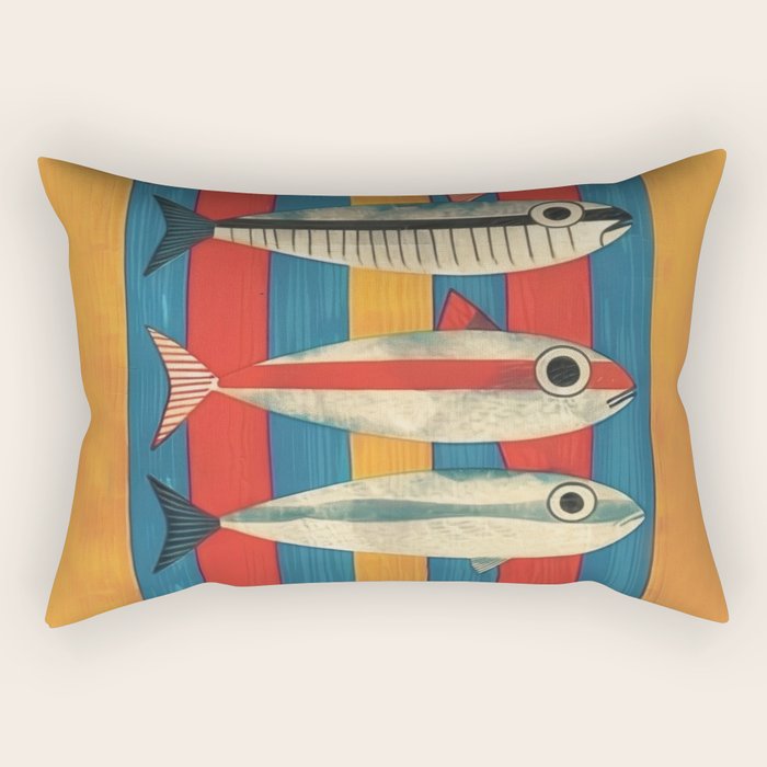 Stripes of the Sea Rectangular Pillow Gallery Image 1