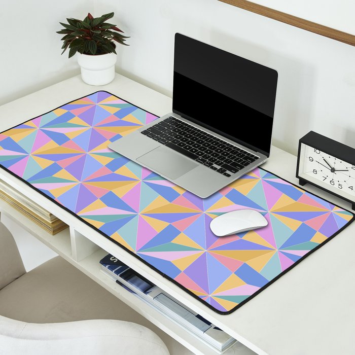 Kaleidoscope Tile Pattern V Bright Pastel Desk Mat Gallery Image 2