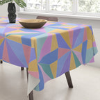 Kaleidoscope Tile Pattern V Bright Pastel Tablecloth Gallery Image 3