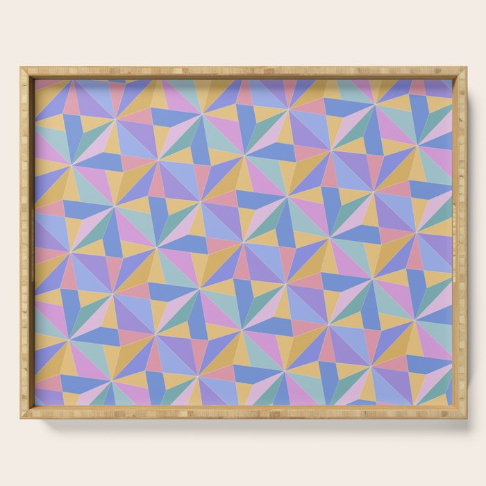 Kaleidoscope Tile Pattern V Bright Pastel Serving Tray Gallery Image 1