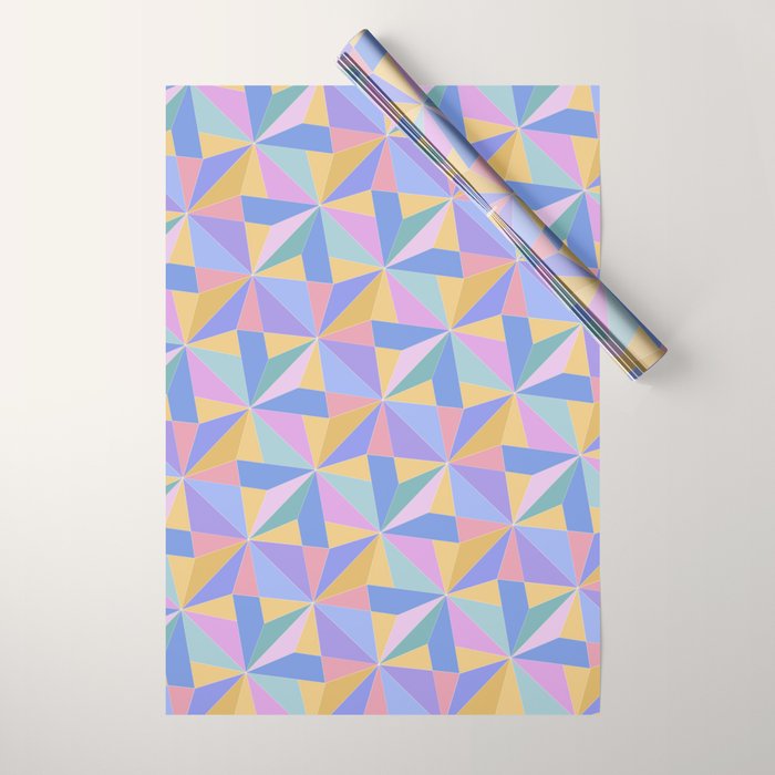 Kaleidoscope Tile Pattern V Bright Pastel Wrapping Paper Gallery Image 1