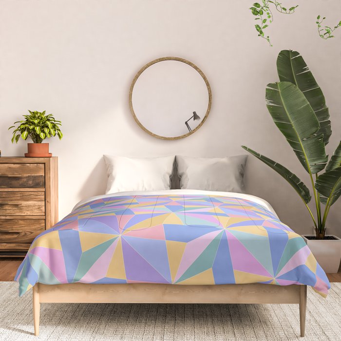 Kaleidoscope Tile Pattern V Bright Pastel Comforter Gallery Image 3