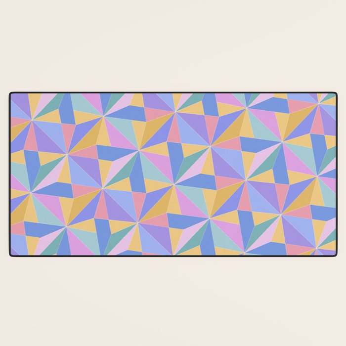 Kaleidoscope Tile Pattern V Bright Pastel Desk Mat Gallery Image 3