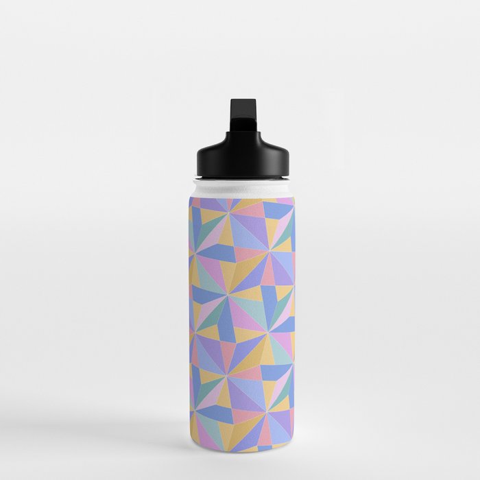 Kaleidoscope Tile Pattern V Bright Pastel Water Bottle Gallery Image 3