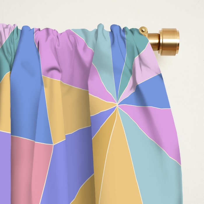 Kaleidoscope Tile Pattern V Bright Pastel Window Curtain Gallery Image 2
