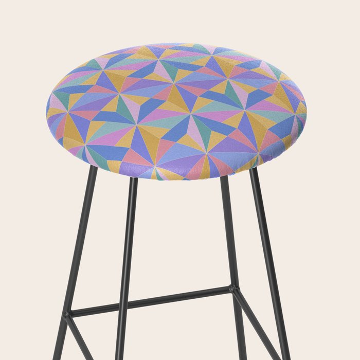 Kaleidoscope Tile Pattern V Bright Pastel Stool Gallery Image 2