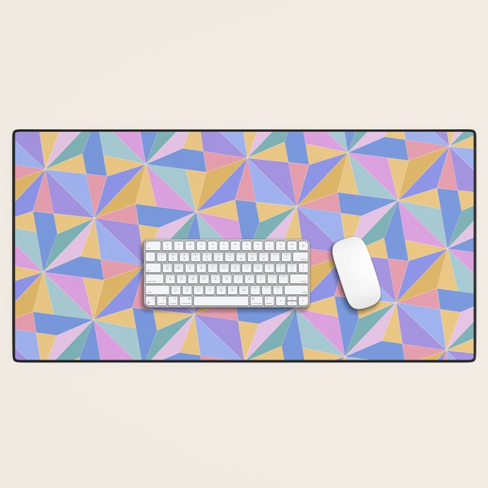 Kaleidoscope Tile Pattern V Bright Pastel Desk Mat Gallery Image 1