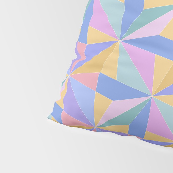 Kaleidoscope Tile Pattern V Bright Pastel Pillow Sham Gallery Image 4