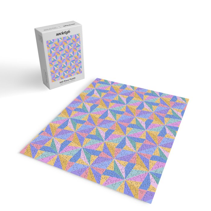 Kaleidoscope Tile Pattern V Bright Pastel Jigsaw Puzzle Gallery Image 2