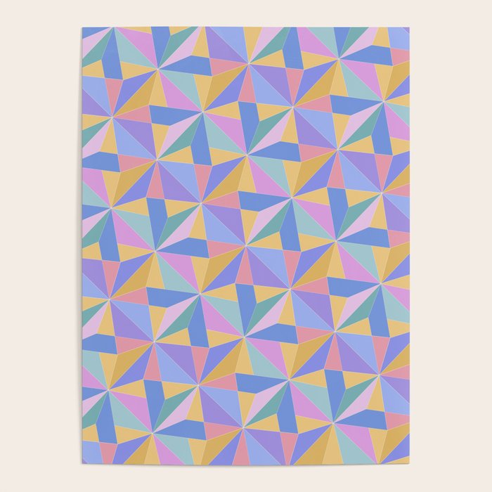 Kaleidoscope Tile Pattern V Bright Pastel Poster Gallery Image 4