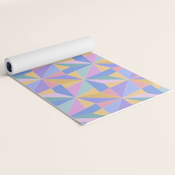 Kaleidoscope Tile Pattern V Bright Pastel Yoga Mat Gallery Image 2
