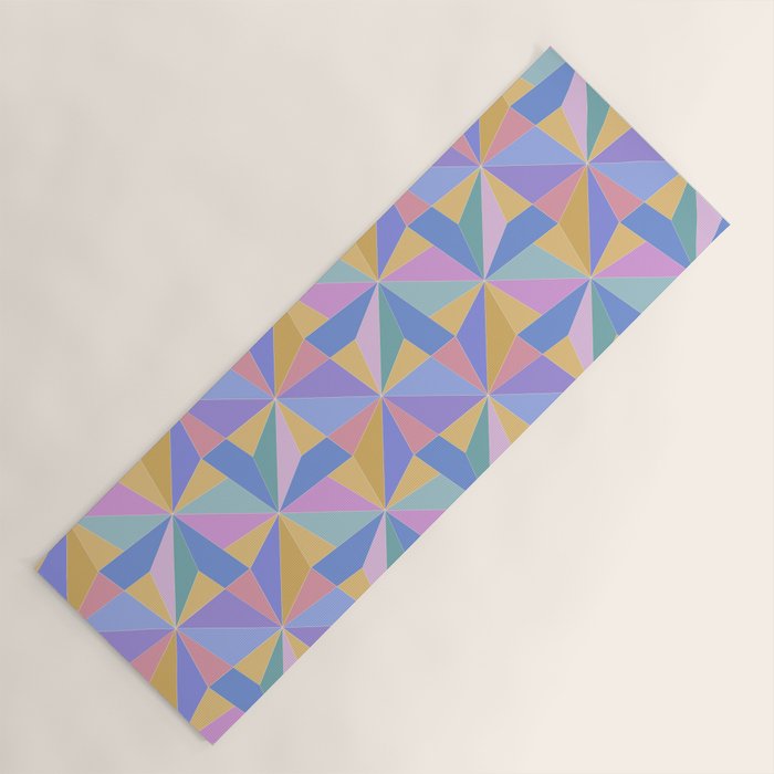 Kaleidoscope Tile Pattern V Bright Pastel Yoga Mat Gallery Image 1