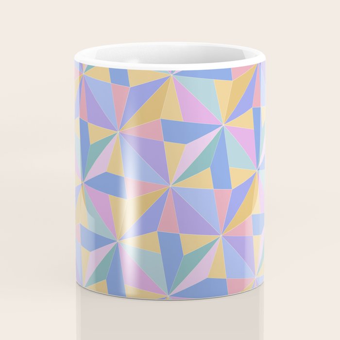 Kaleidoscope Tile Pattern V Bright Pastel Coffee Mug Gallery Image 4