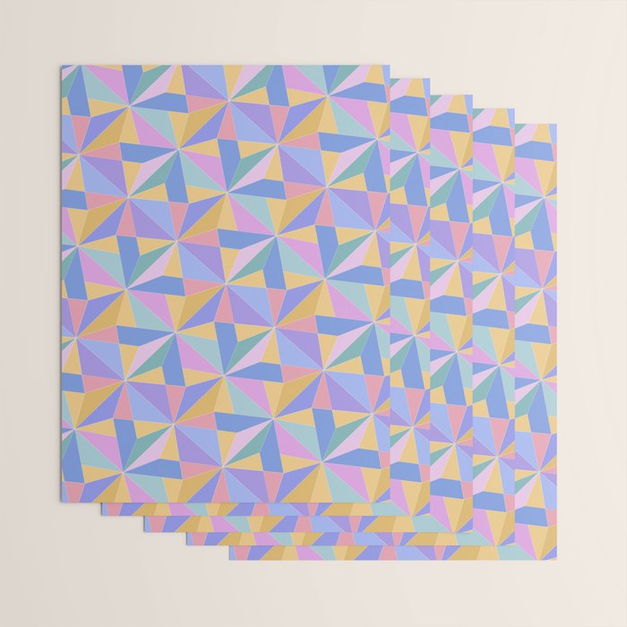 Kaleidoscope Tile Pattern V Bright Pastel Wrapping Paper Gallery Image 3