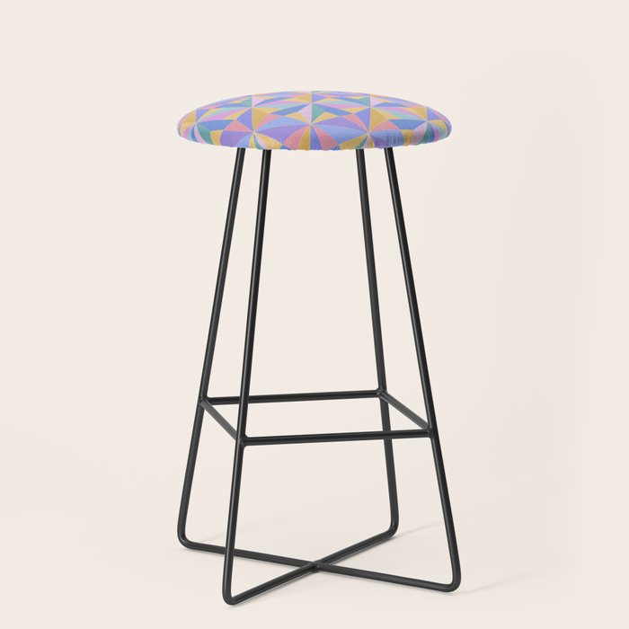 Kaleidoscope Tile Pattern V Bright Pastel Stool Gallery Image 1