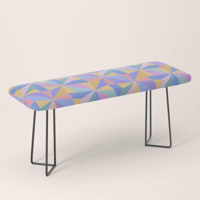 Kaleidoscope Tile Pattern V Bright Pastel Bench Gallery Image 1