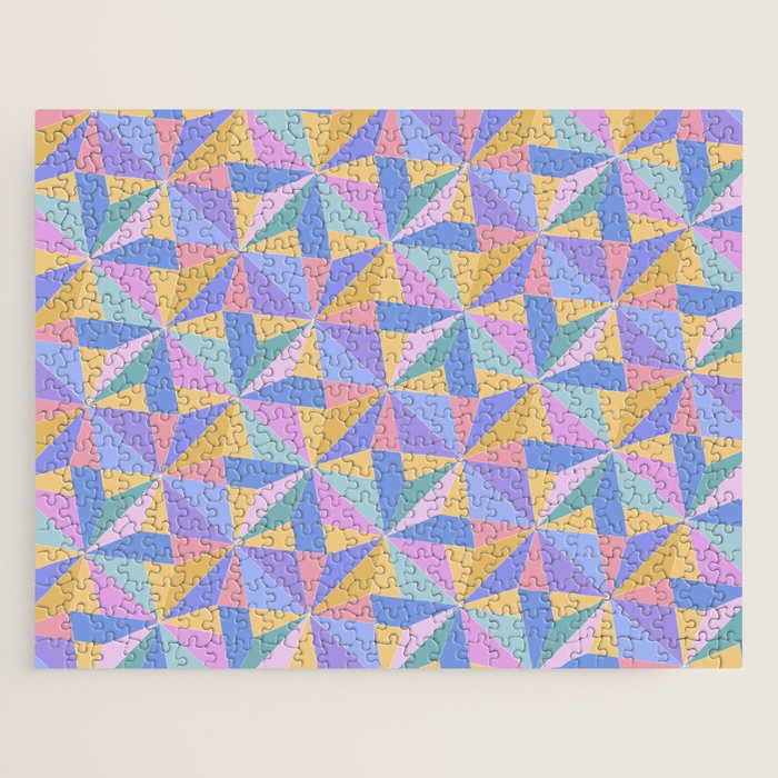 Kaleidoscope Tile Pattern V Bright Pastel Jigsaw Puzzle Gallery Image 1