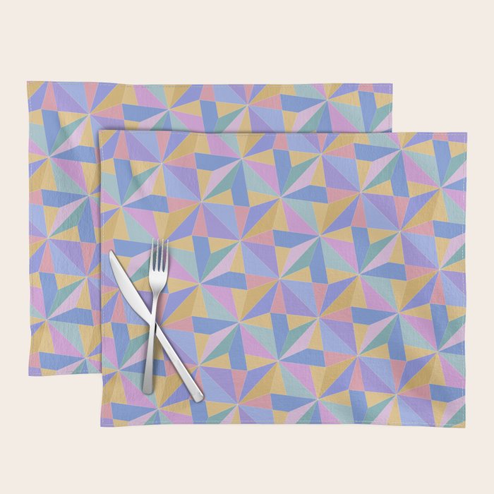 Kaleidoscope Tile Pattern V Bright Pastel Placemat Gallery Image 1