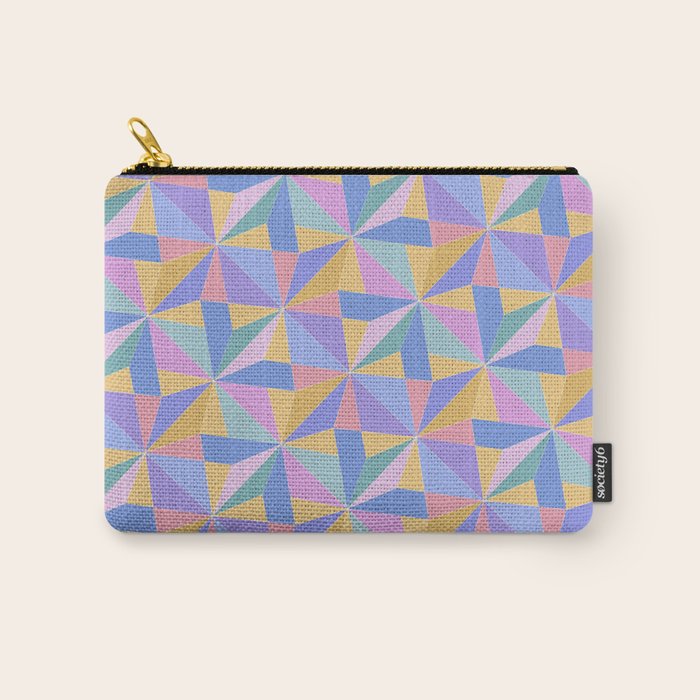 Kaleidoscope Tile Pattern V Bright Pastel Carry All Pouch Gallery Image 1