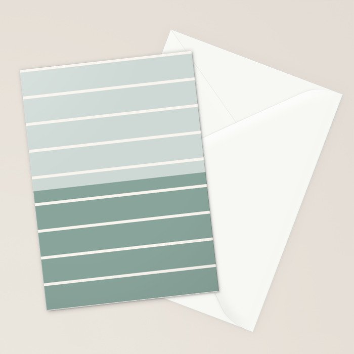 Two Tone Stripes - Sage Stationery Card Gallery Image 2