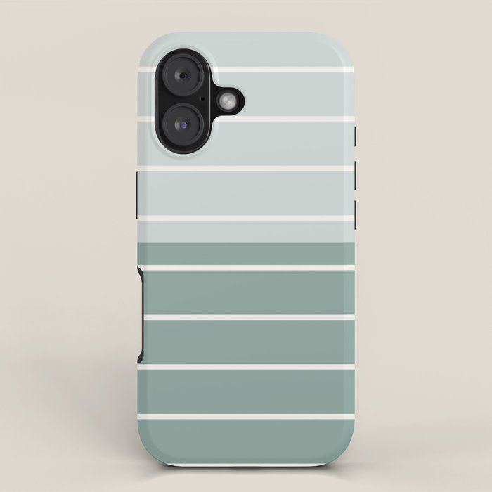 Two Tone Stripes - Sage iPhone Case Gallery Image 1