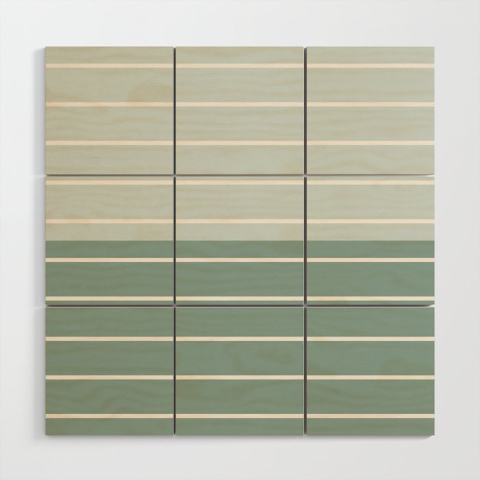 Two Tone Stripes - Sage Wood Wall Art Gallery Image 1