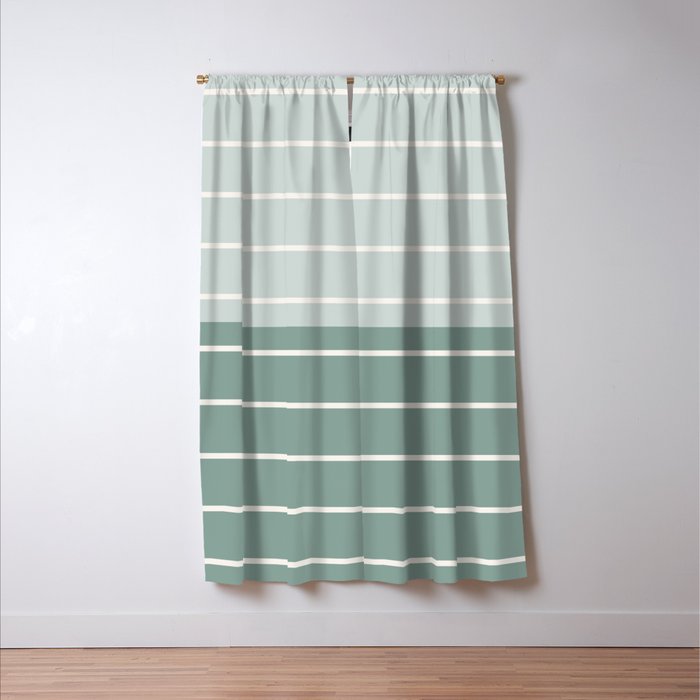 Two Tone Stripes - Sage Window Curtain Gallery Image 3