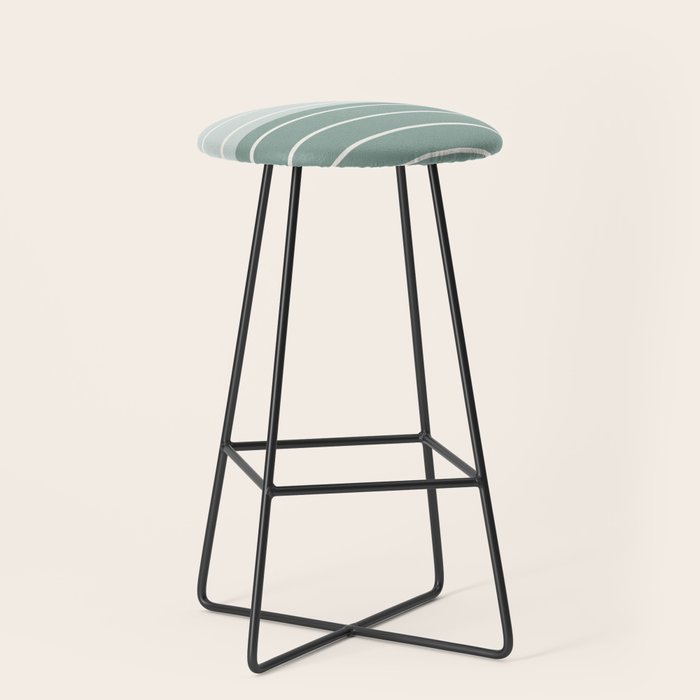Two Tone Stripes - Sage Stool Gallery Image 1