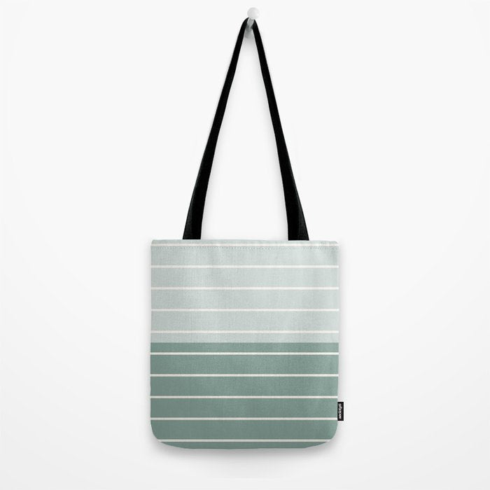 Two Tone Stripes - Sage Tote Bag Gallery Image 2