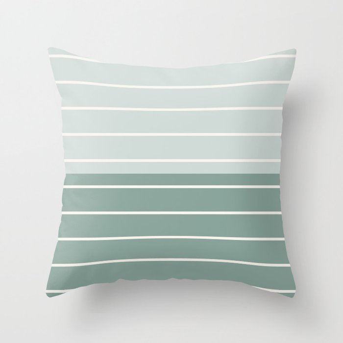 Two Tone Stripes - Sage Throw Pillow Gallery Image 1