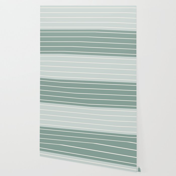 Two Tone Stripes - Sage Wallpaper Gallery Image 2