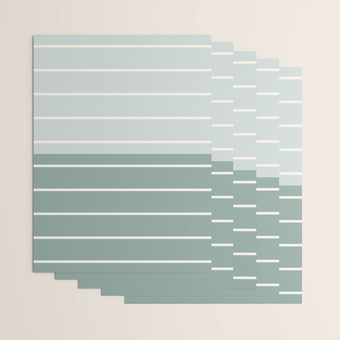Two Tone Stripes - Sage Wrapping Paper Gallery Image 3