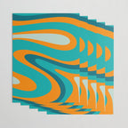 Retro Modern Swirls Abstract Turquoise Teal Orange Wrapping Paper Gallery Image 3