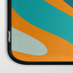 Retro Modern Swirls Abstract Turquoise Teal Orange Laptop Sleeve Gallery Image 3