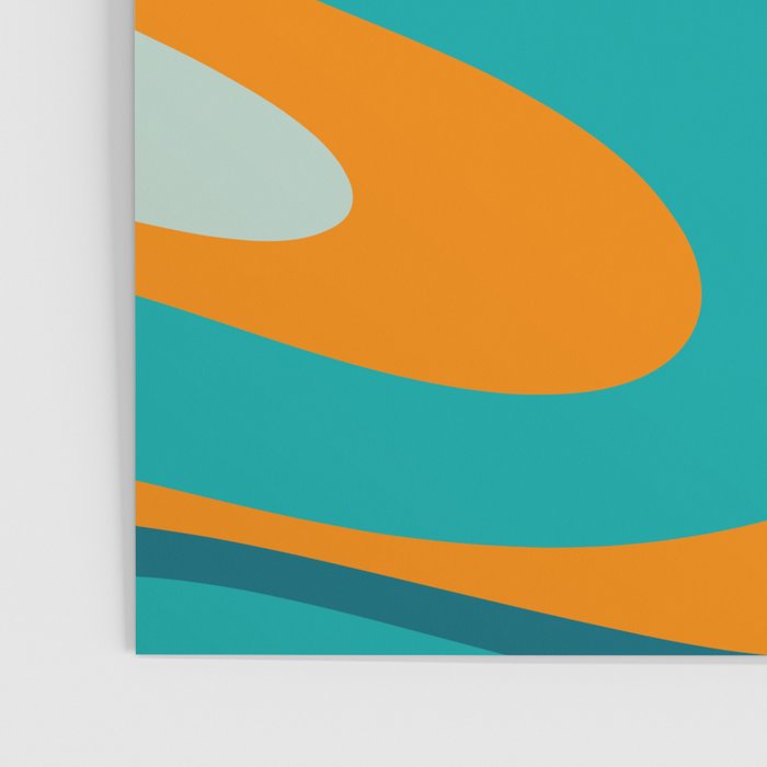 Retro Modern Swirls Abstract Turquoise Teal Orange Poster Gallery Image 3