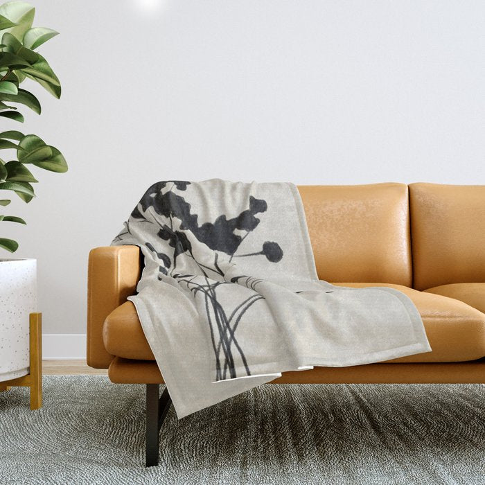 Botanical Calm Throw Blanket Gallery Image 1