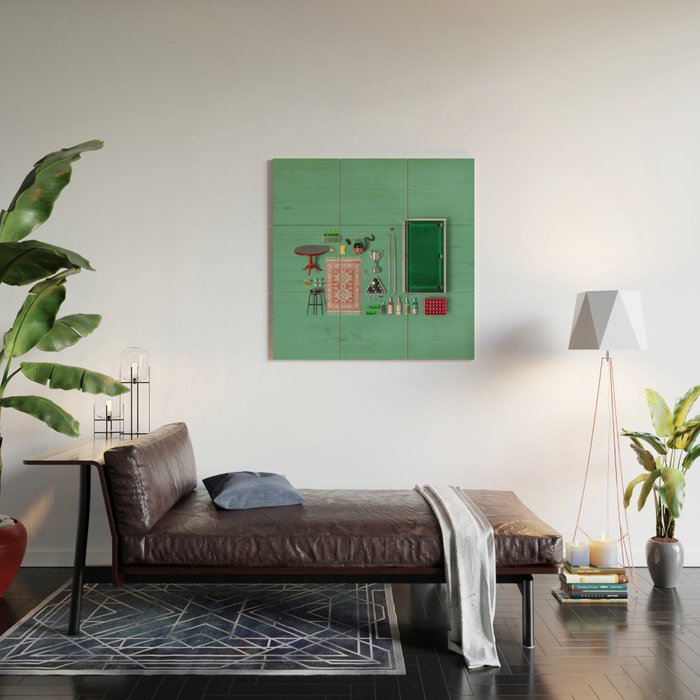 Dollhouse inventory / dark green Wood Wall Art Gallery Image 2