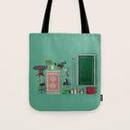 Dollhouse inventory / dark green Tote Bag Gallery Image 1