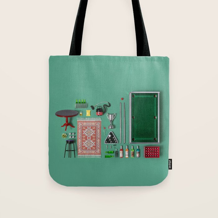 Dollhouse inventory / dark green Tote Bag Gallery Image 1