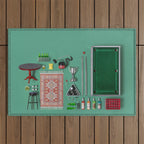 Dollhouse inventory / dark green Outdoor Rug Gallery Image 1