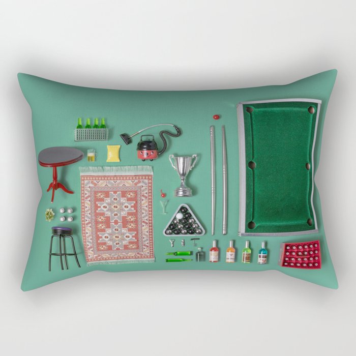 Dollhouse inventory / dark green Rectangular Pillow Gallery Image 2