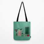 Dollhouse inventory / dark green Tote Bag Gallery Image 2