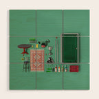 Dollhouse inventory / dark green Wood Wall Art Gallery Image 1