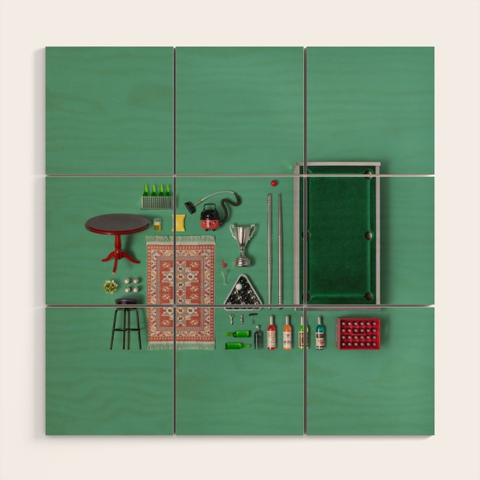 Dollhouse inventory / dark green Wood Wall Art Gallery Image 1