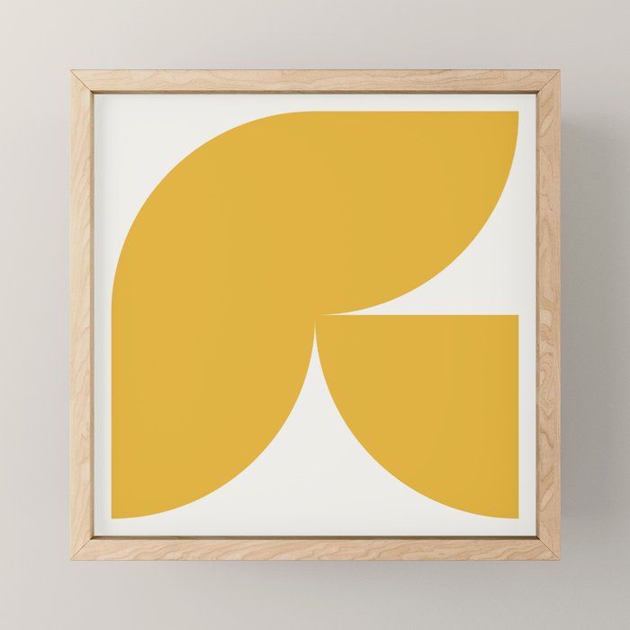Bold Geometric Shapes - Golden Yellow Mini Art Print Gallery Image 1