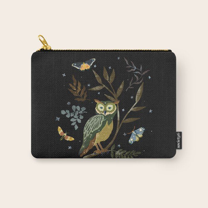 Moonlit Owl and Fluttering Moths Carry All Pouch Gallery Image 1