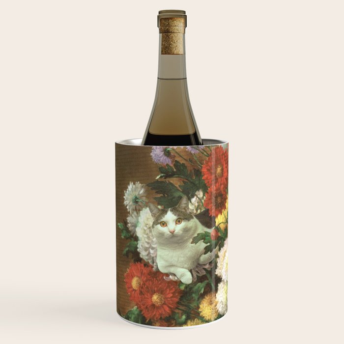 Flower Cats - Botanical cat arrangement Wine Chiller Gallery Image 2