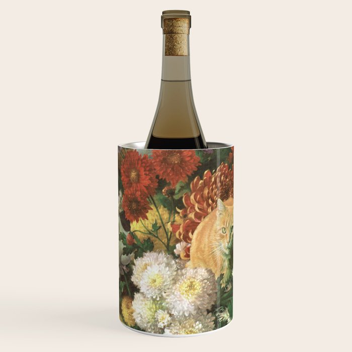 Flower Cats - Botanical cat arrangement Wine Chiller Gallery Image 1