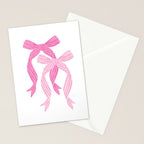 striped bows in pink Stationery Card Gallery Image 2