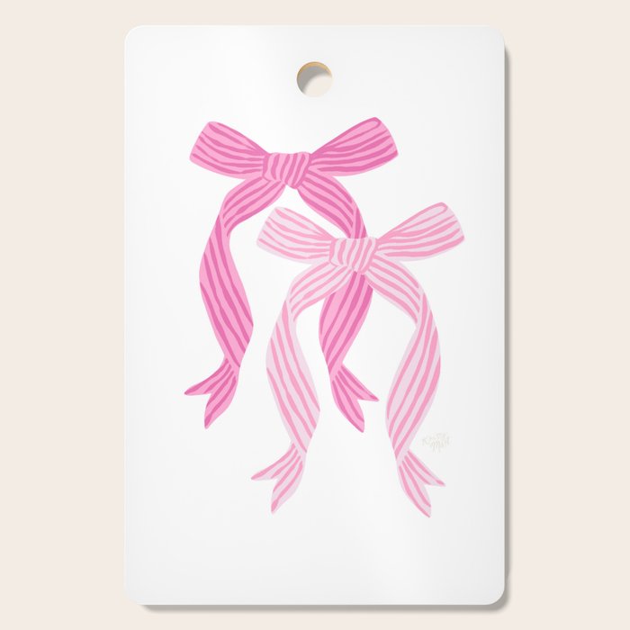 striped bows in pink Cutting Board Gallery Image 1